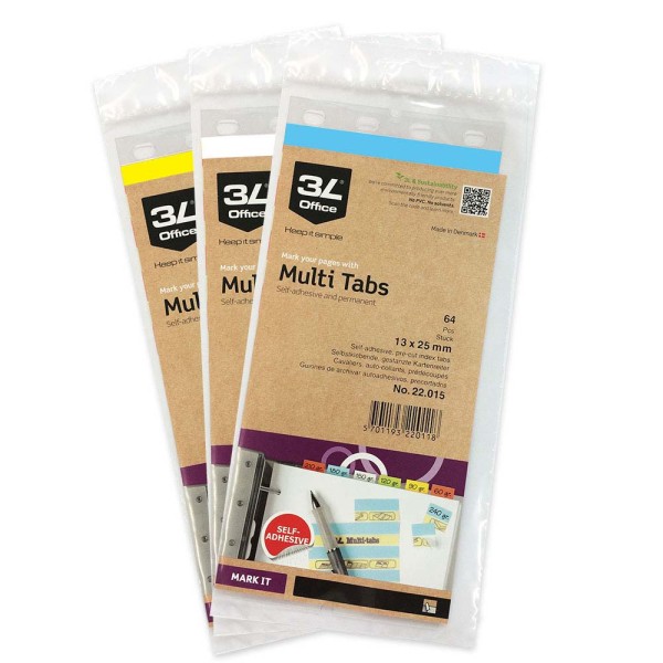 3L Multi Tabs (13 x 25mm) Colour