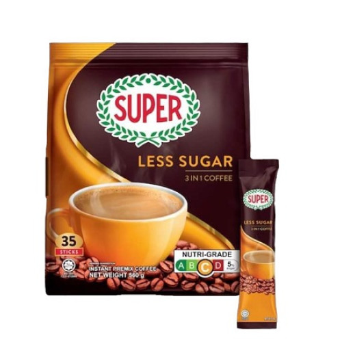 Super 3-in-1 Coffee Less Sugar ( 35 Sachets ) 16g