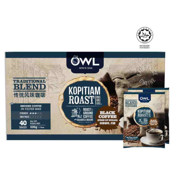 Owl Traditional Blend Coffee Bags ( 40 Bags ) 5.5g
