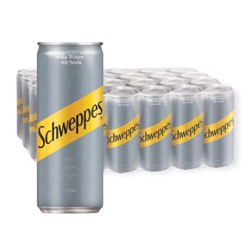 Schweppes Soda Water Can Drink (24 Cans) 320ml