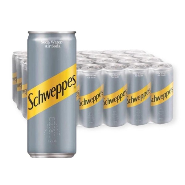 Schweppes Soda Water Can Drink (24 Cans) 320ml