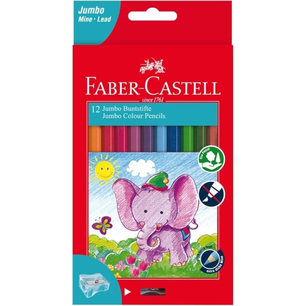 Faber-Castell Jumbo Colour Pencil With Sharpener