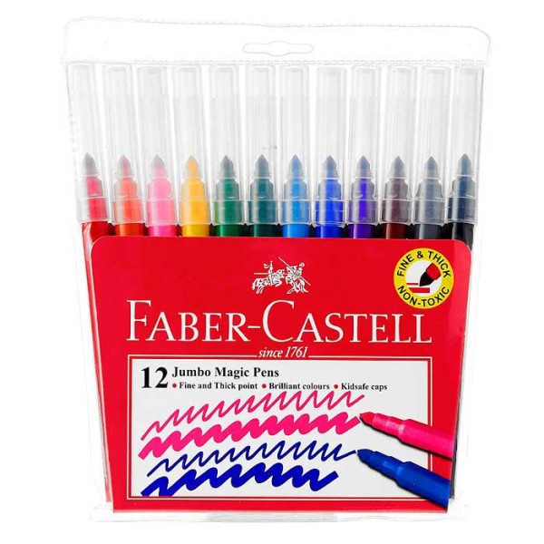 Faber-Castell Jumbo Magic Pen 12 Colours Set