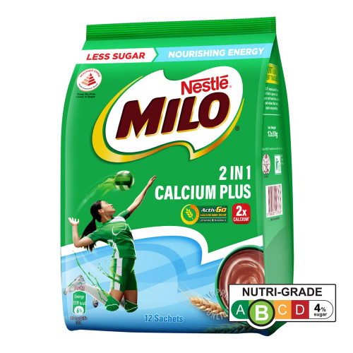 Milo 2-in-1 Chocolate Malt with Calcium Enriched 12's 30g