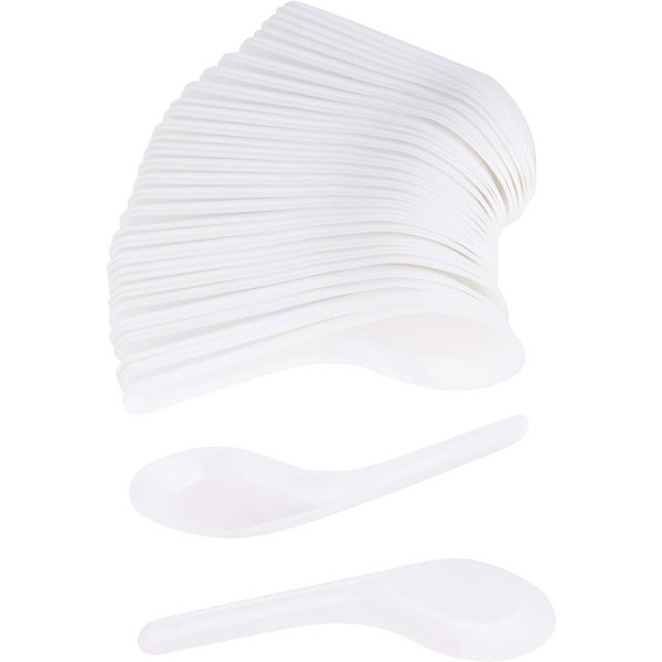 Plastic Chinese Soup Spoon 100's White