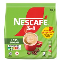 Nescafe 3-in-1 Less Sugar Instant Coffee (30 Sticks) 14g