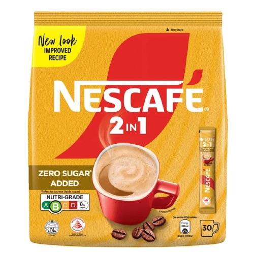 Nescafe 2-in-1 Zero Sugar Added Instant Coffee 8.5g (30 Sachets)
