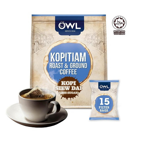 Owl 3-in-1 Kopitiam Roast & Ground Coffee Bags - Kopi Siew Dai ( 15 Bags ) 30g