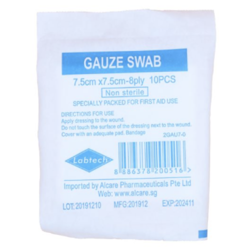 Gauze Swab (7.5cm x 7.5cm) 8-Ply 10'S