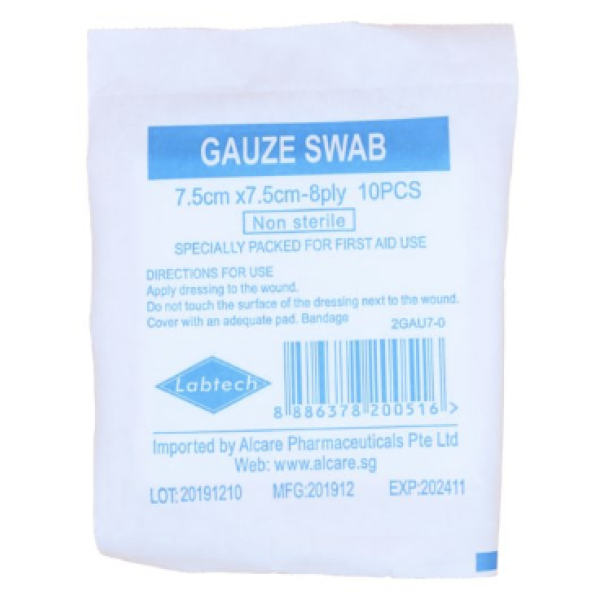 Gauze Swab (7.5cm x 7.5cm) 8-Ply 10'S