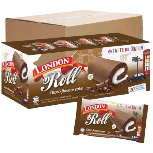 London Roll Cream Cake Chocolate 18g 20's (12 boxes)