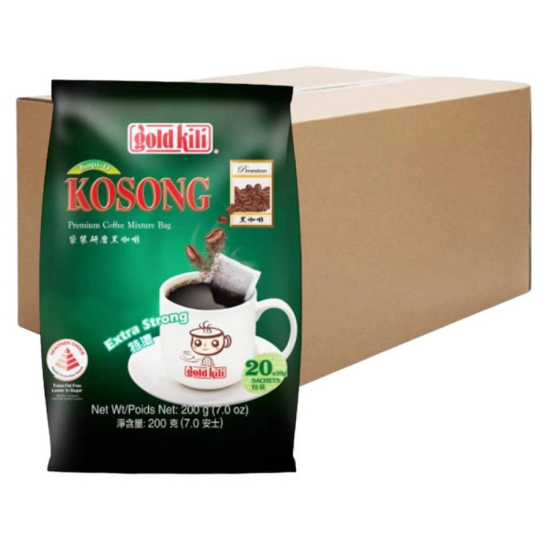 Gold Kili Premium Kopi O Kosong Extra Strong ( 24 Packs, 20 Bags Each )