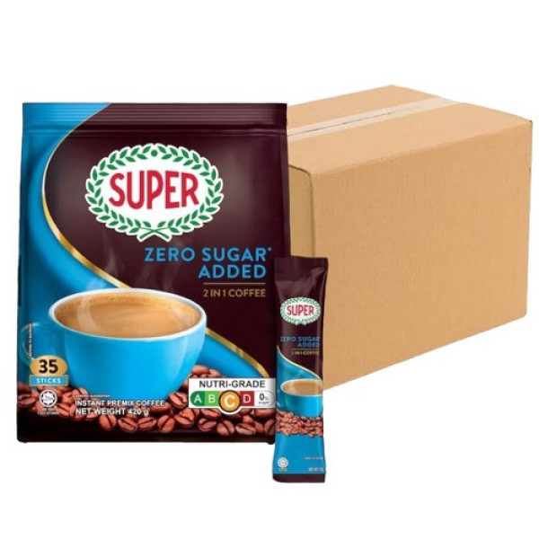 Super 2-in-1 Coffee Zero Sugar ( 20 Packs, 35 Sachets Each )