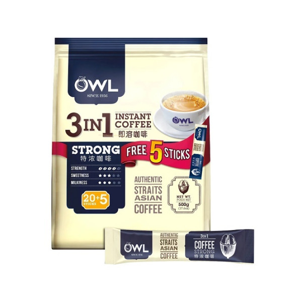 Owl 3-in-1 Instant Coffee Strong ( 25 Sachets ) 20g