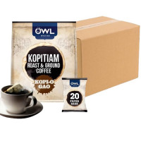 Owl 2-in-1 Kopitiam Roast & Ground Coffee Bags  Kopi-O Gao ( 24 Packs, 20 Sachets Each )