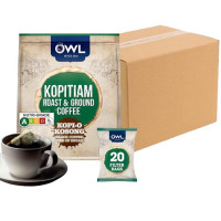 Owl Kopitiam Roast & Ground Coffee Bags Kopi-O Kosong ( 24 Packs, 20 Bags Each )