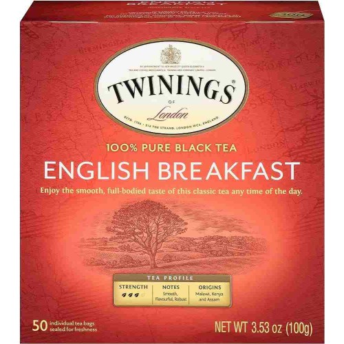 Twinings English Breakfast Black Tea In Enveloped Bag (50 Bags) 2g