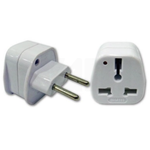 SUM 2-Pin Travel Adapter with Safety Shutter & Light - 8102N  ( Euro, South America, China, Vietnam )