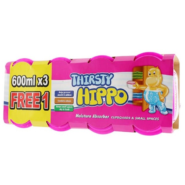 Thirsty Hippo Dehumidifier Moisture Absorber 600ml ( 3 + 1 )