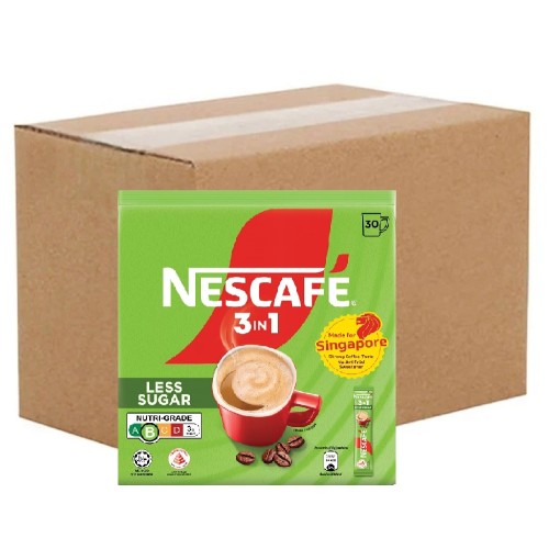 Nescafe 3-in-1 Less Sugar Instant Coffee 14g (24 Packs, 30 Sachets Each)