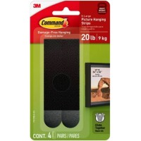 3M Command 17217BLK Damage-Free Picture Hanging Strips (Black) X-Large 4’S 9kg