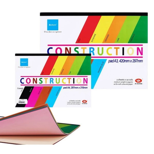 Besform Construction Paper A4 125Gsm ( 20 Sheets )