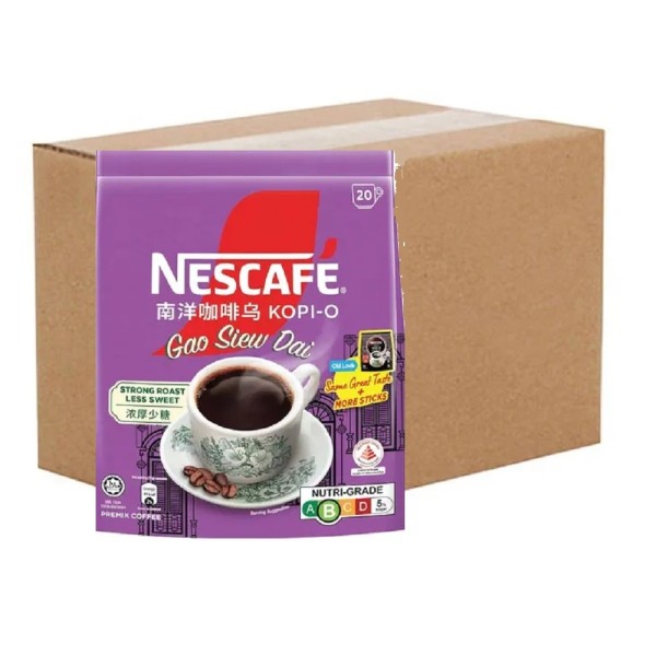Nescafe Kopi-O Gao Siew Dai Coffee 14g (24 Packs, 20 Sachets Each)