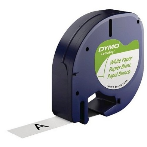 Dymo LetraTAG Tape 91200 12mmX4m - Paper White