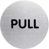 Self-Adhesive Stainless Steel Pictogram 65mm (Push, Pull)