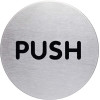 Self-Adhesive Stainless Steel Pictogram 65mm (Push, Pull)