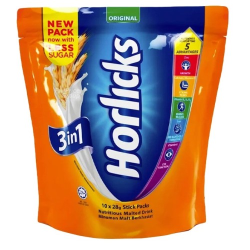 Horlicks 3-in-1 Original Malted Drink 10'S 28g