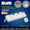 SUM 3-Way Portable Extension Socket Cable 6.0m with Neon and Surge Protector