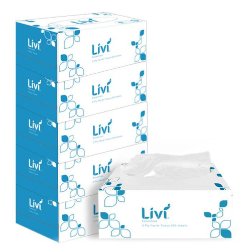 Livi 2-Ply Facial Tissue Box (40 Boxes) 200 Sheets