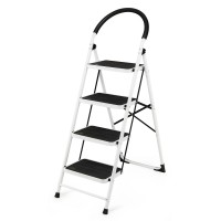 4-Step Foldable Steel Ladder w/Grip 965mm