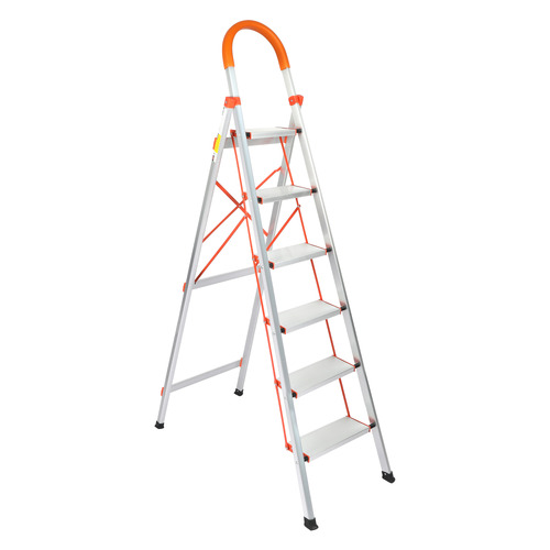 6-Step Foldable Aluminium Anti-Slip Ladder 1465mm