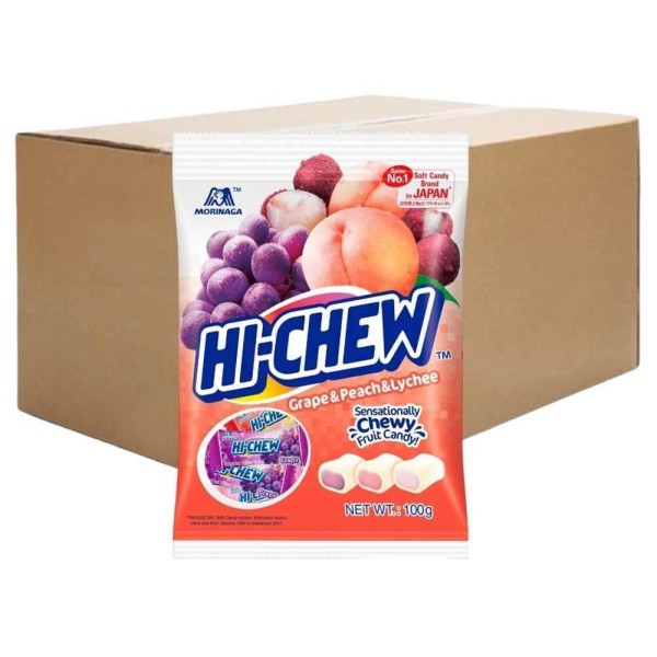 Hi-Chew Candy Grape, Peach & Lychee (12 packets) 100g