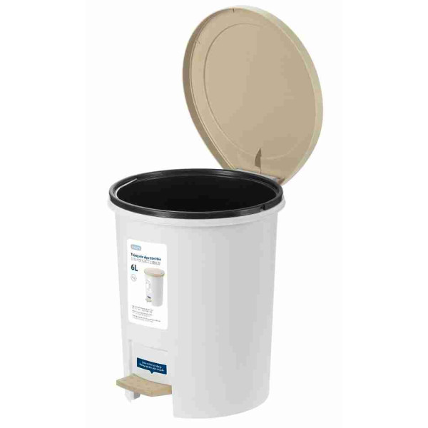 Plastic Round Step Pedal Waste Bin (243 x 233 x 281mm) 6L