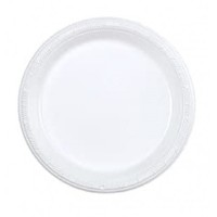 Plastic Plate 9" White 50'S