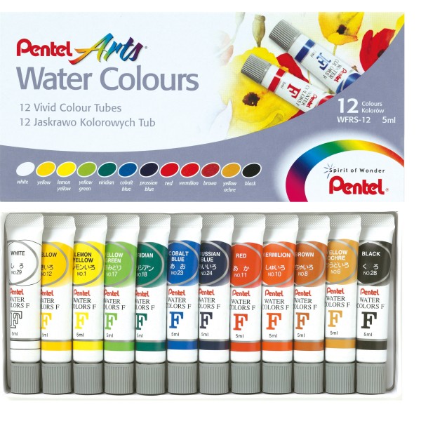 Pentel Water Colour 12 Colours Set