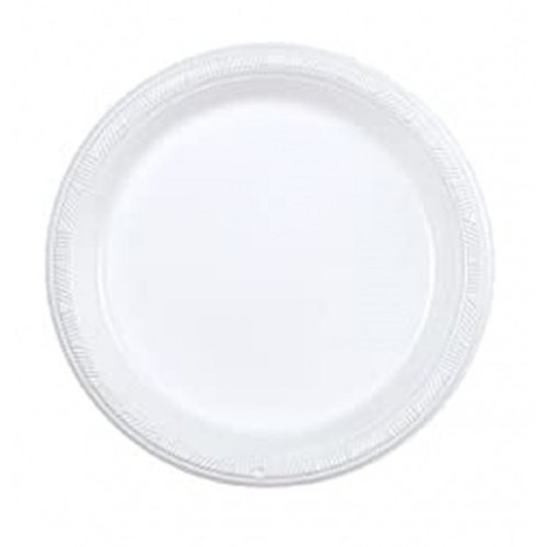 Plastic Plate 6" White 50'S