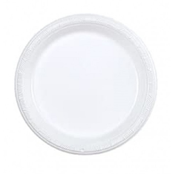 Plastic Plate 6" White 50'S
