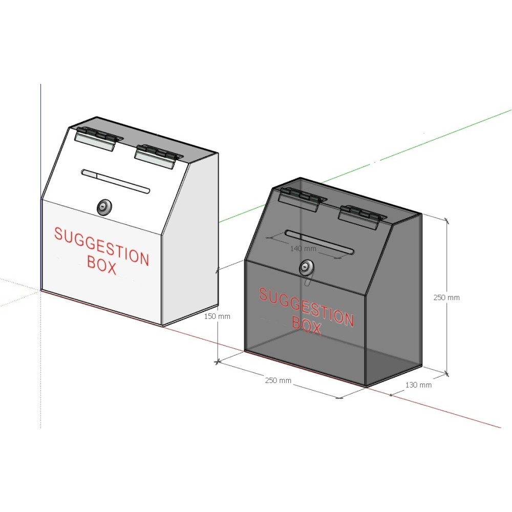 Acrylic Suggestion Feedback Box (250 x 130 x 250mm)