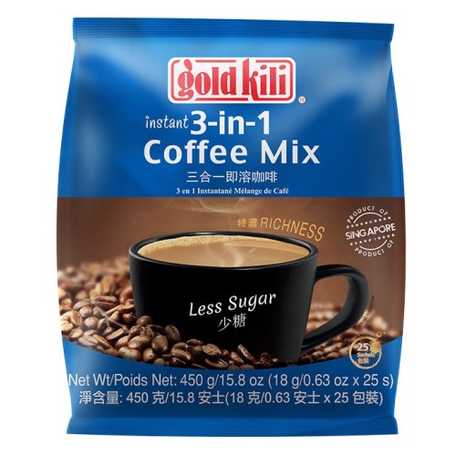 Gold Kili 3-in-1 Coffee Mix Less Sugar ( 25 sachets ) 18g