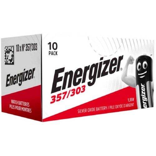 Energizer 357/303 Battery (10 Batteries) 1.5V