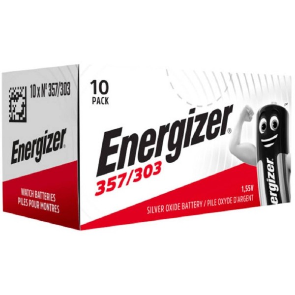 Energizer 357/303 Battery (10 Batteries) 1.5V