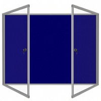 Enclosed Felt Noticeboard w/Open Acrylic Door & Lock (90 x 120cm) Aluminium Frame