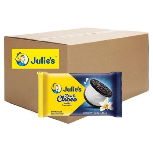 Julie's Dark Choco Vanilla Sandwich Biscuits (24 Packets) 120g