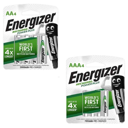 Energizer Power Plus Rechargeable Battery (AA, AAA) 4'S