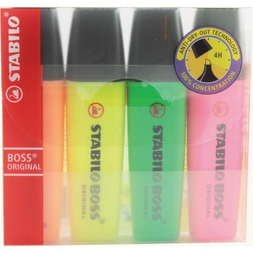 STABILO Boss Highlighter (4 Highlighters)