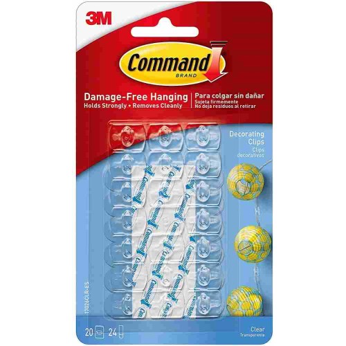 3M Command 17026CLR Damage-Free Hanging Clear Decorating Clips
